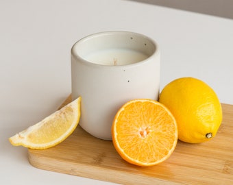 Concrete candle - Limonata |Handmade Concrete Jar | Handmade Soy Wax | Reusable Jar |  Handcrafted Concrete Candle