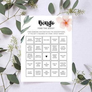 Baby Shower Gäste Bingo - Icebreaker Activity - Instant Download