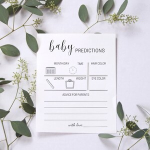 Carte de prédiction et de conseils pour la baby shower - Téléchargement instantané - Activité de baby shower