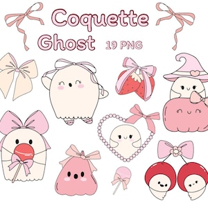 Coquette Halloween Ghost PNG  Cute Pink Ghost Clipart Kawaii Halloween PNG  Coquette Aesthetic Halloween Art  Doodle Clipart