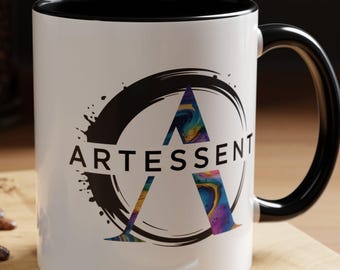 11oz or 15oz Custom Photo Coffee Mug | Wraparound Print, Colored Handle