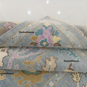 Handmade Oushak rug Gray Turkish knot rug Hand-knotted Vintage Antique Oushak Wool 8x10/9X12/10x14 Area Rug for Living Room, Dining room.