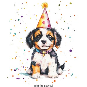 Puppy Dog Girls Birthday Customizable Invitation, Cute Puppy Party Kids Birthday  Invite, Instant Digital Download, Toddler