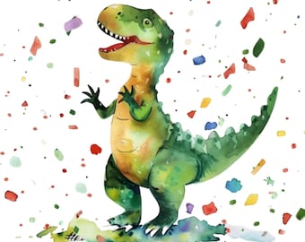 Dinosaur Happy Birthday Customizable Invitation, T-Rex Kids Birthday Party Invite, Instant Digital Download, Toddler Boys Dino Party Evite