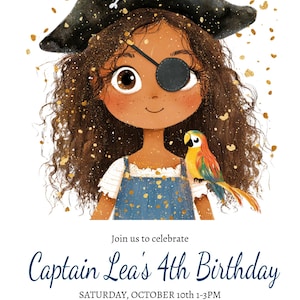 Cute Pirate Mixed Girl Birthday Party Invitation for Boys | Editable Pirate Adventure Invite | DIY Digital Download | Kids Pirate Theme