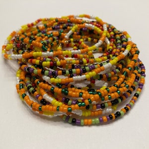 Outono dia das bruxas outono temático semente grânulo pulseiras frisado empilhamento estiramento artesanal jóias coloridas
