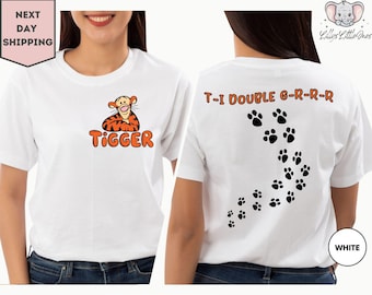 Disney Tigger Ti Double Grrr 2 Sided T-shirt, Winnie The Pooh Disney Tigger Shirt, WDW Disneyland Matching Family Shirt