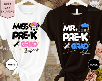 Custom Pre-K Disney Grad Shirt, Mickey Minnie Pre-K Shirt, Preschool Graduation Shirt, Kindergarten Grad School Shirt