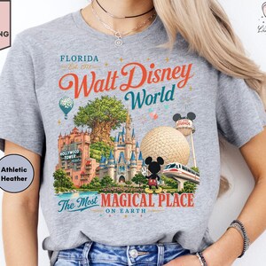 Walt Disney World Shirt, Vintage Magic Kingdom Epcot Hollywood Studios Animal Kingdom Shirt, Family Vacation Matching Disneyworld Tee imagem 1