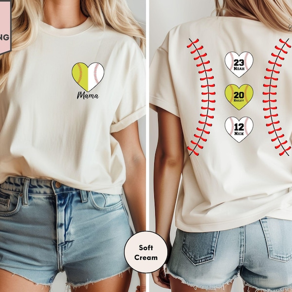 Custom Baseball Name And Number 2 Sided Shirt, Personalized Baseball Shirt, Baseball Mom Shirt, Game Day Shirt