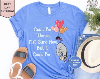 Camiseta de Disney Winnie the Pooh, Eeyore, podría ser peor, no estoy seguro de cómo, pero podría serlo, camiseta de vacaciones familiares de Disney, regalos de Disney