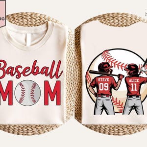 Personalized Baseball Mom Shirt with Kids Names, Custom Baseball Kids Mom, Custom Name and Number Baseball Tee, Gameday Mom Shirt