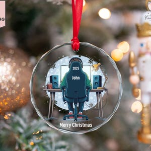 Personalized Gamer Ornament, Boy Playing Video Game Player Christmas Ornament, Gamer Boy Controller Ornament, Game Lover Gifts