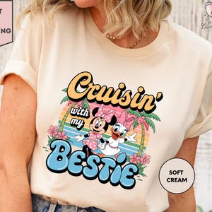 Disney Minnie Daisy zomershirt, Cruisin&#39; With My Bestie, zomer Disney Girls Cruise 2025 T-shirt, Disney Besties zomershirt