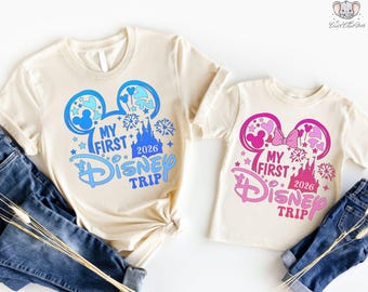 My First Disney Trip Shirt, Disneyworld Trip 2026, First Disneyland Trip Shirt, Disney Family Trip, Mickey Minnie Disney Tee