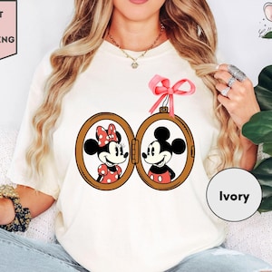 Maglietta Comfort Colors Locket, Maglietta Cute Locket Bow, Maglietta Minnie Mickey Lover, Magliette Disneyworld, Maglietta Mickey Coquette