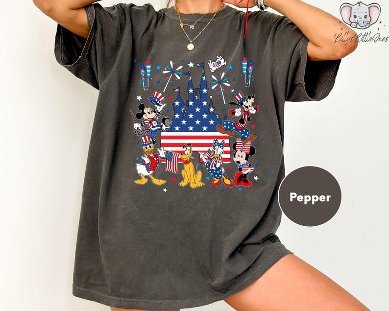 Mickey and Friends 4th July 2026 Shirt, Disney Independence Day Tee, Disneyland Family, Walt Disney World T-shirt image 1