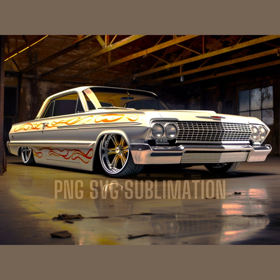 64 Impala Lowrider PNG (man Cave Signs, Father Gift, Digital