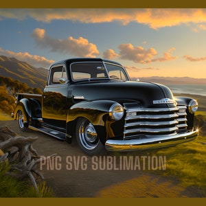 Nostalgic Vintage 48 Chevy 3100 PNG Bundle comes in 5 aspect ratios to fit your DIY Crafts, Canvas Wall Art or Vintage Sublimation projects!