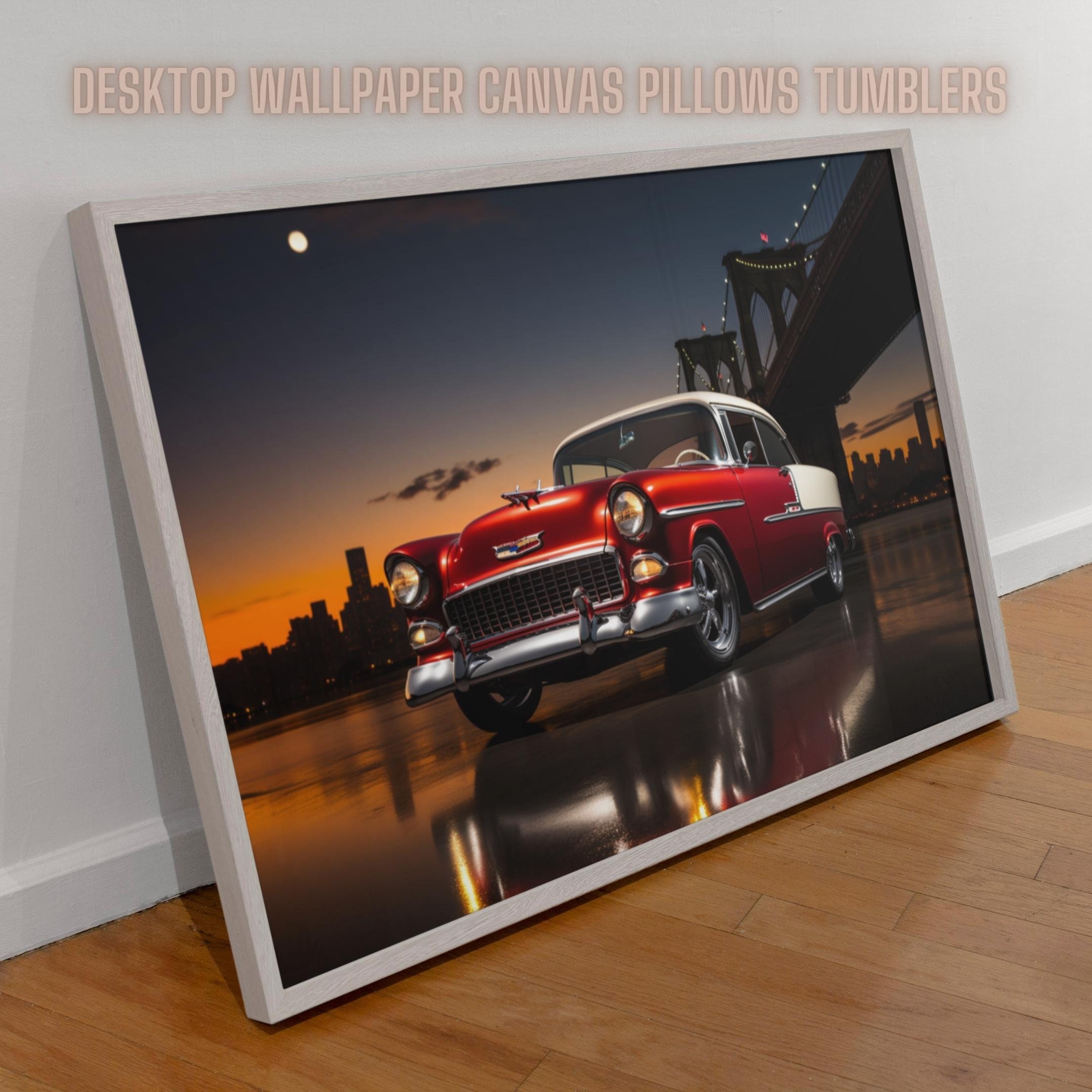 Red and White 55 Chevy Bel Air PNG 5 Aspect Ratio Bundle is Perfect for