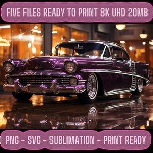 Chevy Bel Air 57 PNG, Hot Rod vintage PNG, Muscle Car vintage PNG, Muscle Car vintage Sublimación, Muscle Car retro Descarga digital