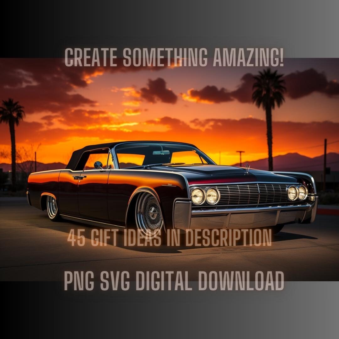 Convertible 63 Lowrider PNG Bundle, Classic Muscle City Drive Man Cave