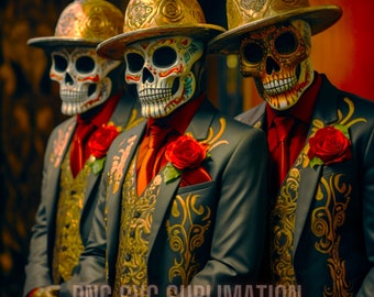 Calavera Catrina Chicano PNG 5 Aspect Ratio Bundle, Chicano Dia de Los Muertos Sublimation PNG, DIY Chicano Wall Canvas Art, Sugar Skulls