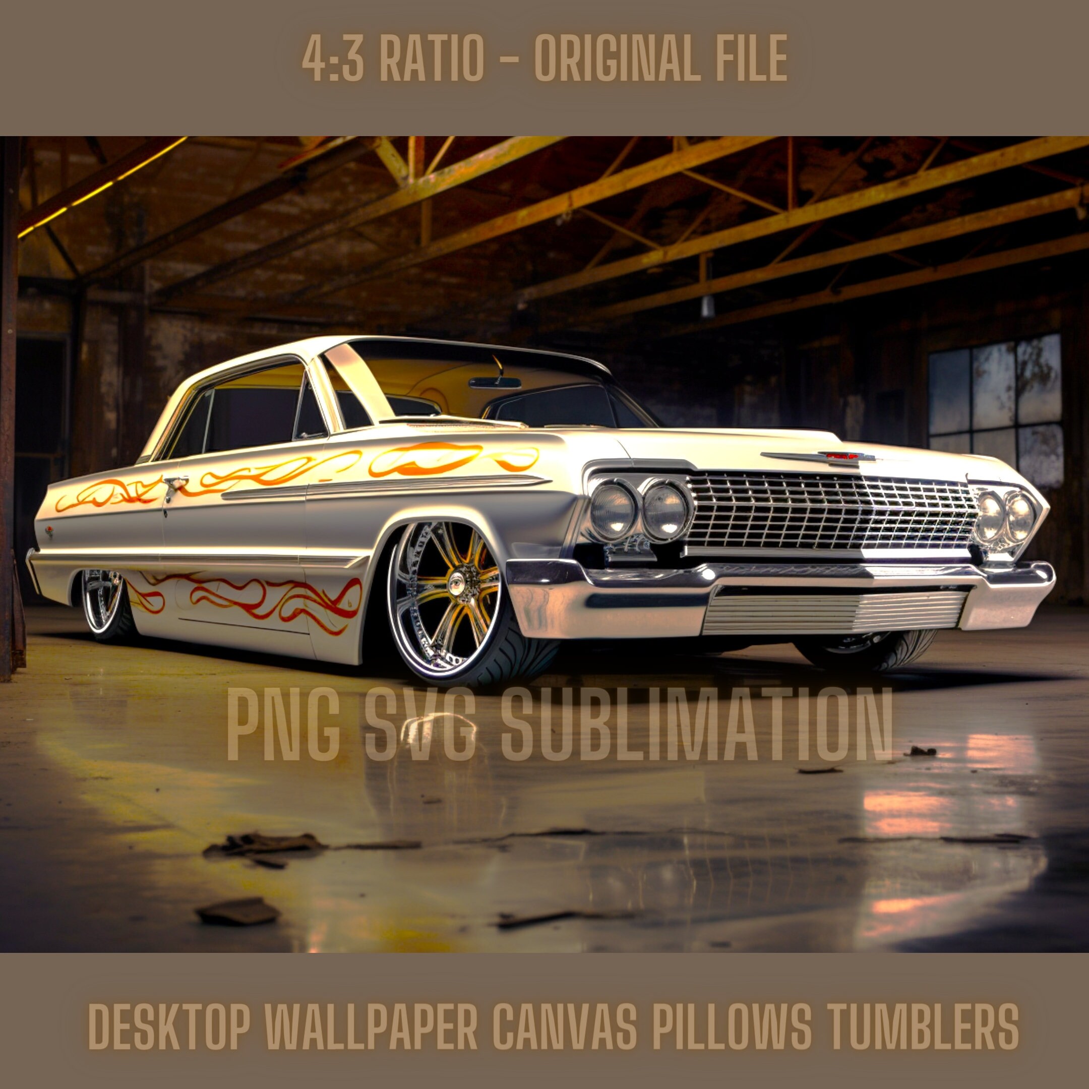 64 Impala Lowrider PNG (man Cave Signs, Father Gift, Digital
