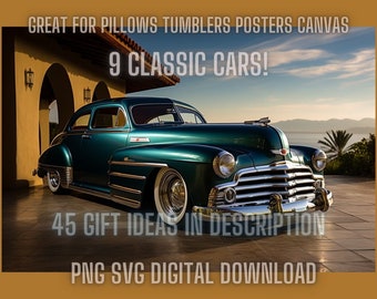 Classic '48 Chevy Stylemaster PNG Bundle, Vintage Car Art (Digital Download)