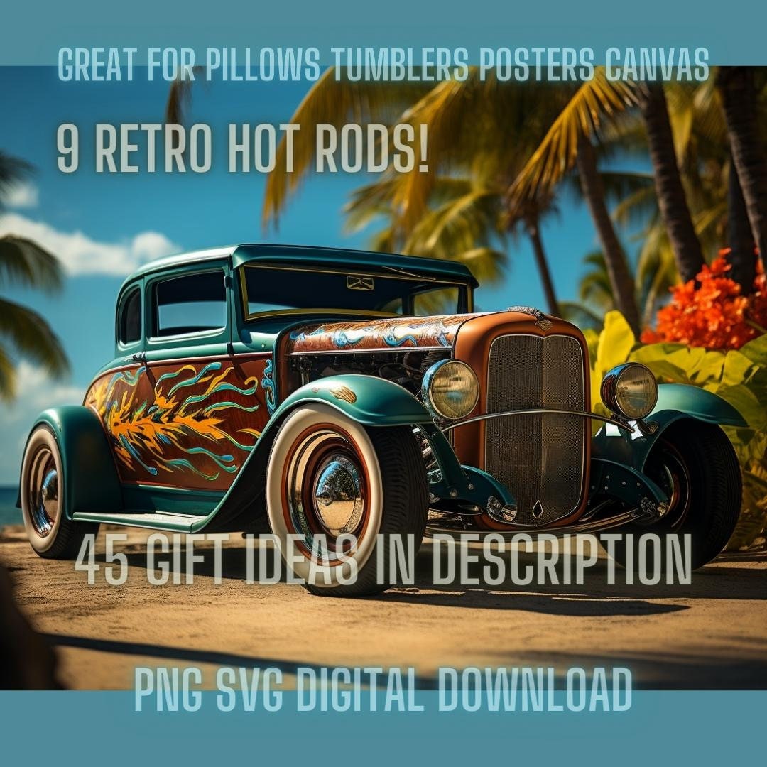 Art Deco Hot Rod PNG Bundle Art Deco Rod Wall Art Png Custom Etsy
