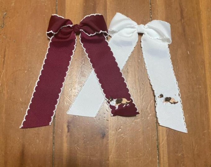 Embroidered Mini Collegiate Mascot Hair Bow