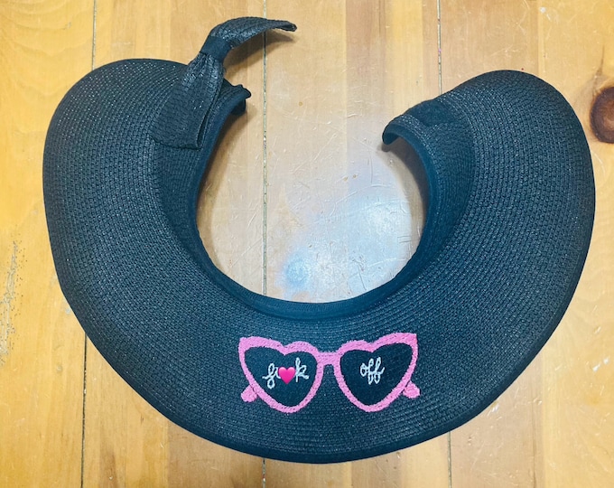 Funny Embroidered Straw Sun Visor Hat