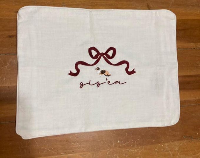 Collegiate Embroidered Decorative Coquette Throw Pillow Cover