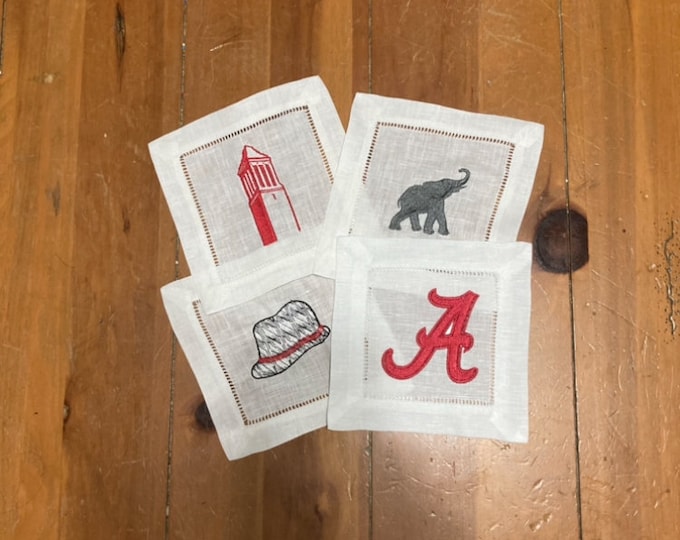University of Alabama Embroidered Cocktail Napkins