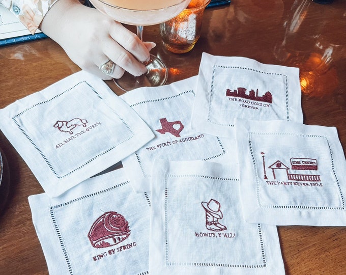 Embroidered Texas A&M Cocktail Napkins