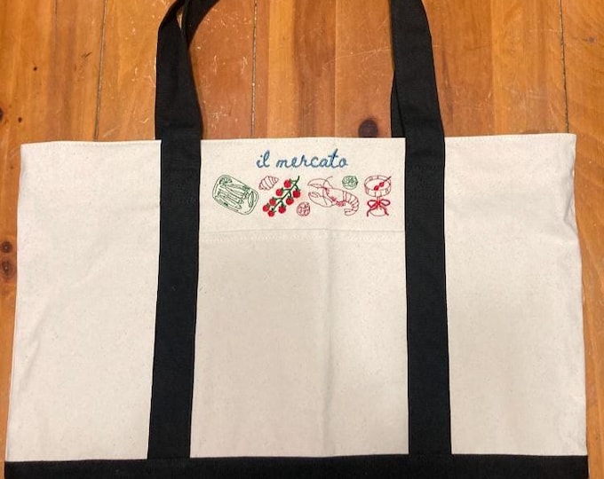Farmers Market Reusable Grocery Tote Bag Carryall