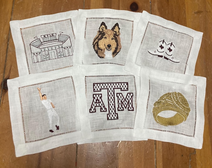 Embroidered Texas A&M Cocktail Napkins
