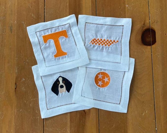 University of Tennessee Embroidered Cocktail Napkins
