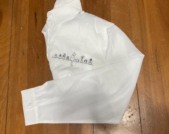Embroidered Pocket Women's Button Down Shirt