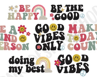 Good Vibes Embroidered Baby Bib