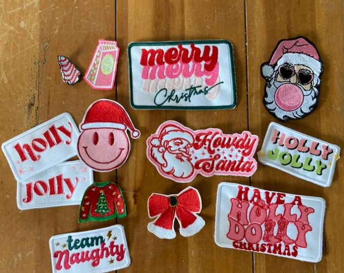 Trendy Christmas Iron On Embroidered Patch for Trucker Hat