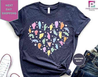 Love Sign Language Shirt, Valentines Day Gift, ASL Love Sign Shirt, Valentines Day Couple Shirt, American Sign Language