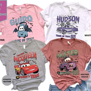 Vintage Custom Cars Movie Characters Halloween Shirt, Cars Movie Halloween Shirt, Disney Halloween Party T-Shirt