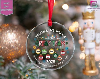 Cadeau personnalisé pour le personnel de bureau, décoration d'équipe personnalisée 2025, décoration de Noël en remerciement des employés, cadeau de vacances sur le lieu de travail