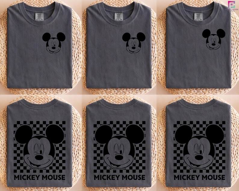 Mickey Classic Retro Disney Shirt, Vintage Mickey Tee, Mickey Mouse Shirt, Unisex Family Vacation Outfit, Customizable Double Side Shirt image 1
