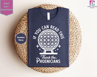 Bedank de Feniciërs T-shirt, ruimteschip aarde T-shirt, als je dit kunt lezen, Epcot familievakantie shirt, retro Disney