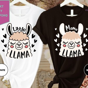Little and Mama Shirts, Mama Llama Shirt, Baby Little Llama, Baby Shower Gift, Mom Daughter Matching Shirts, Mother Son