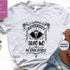 Vintage Somebody Save Me From Myself Floral Skull T-Shirt, Somebody Save Me From Myself Rock and Roll Shirt