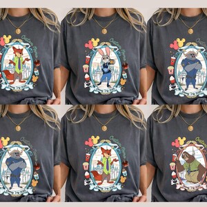 Camisetas personalizadas de todos los personajes para el viaje a Disney 2026, camisetas familiares a juego de Disney, camisetas de Zootopia de Disney, camiseta de viaje a Disney imagen 2