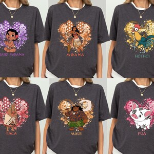 Disney Moana Family Shirt, Tala, Pua, Hei Hei, Maui And Baby Moana Shirt, Moana & Maui Shirt, Disneyland Group Vacation Sweatshirt image 2